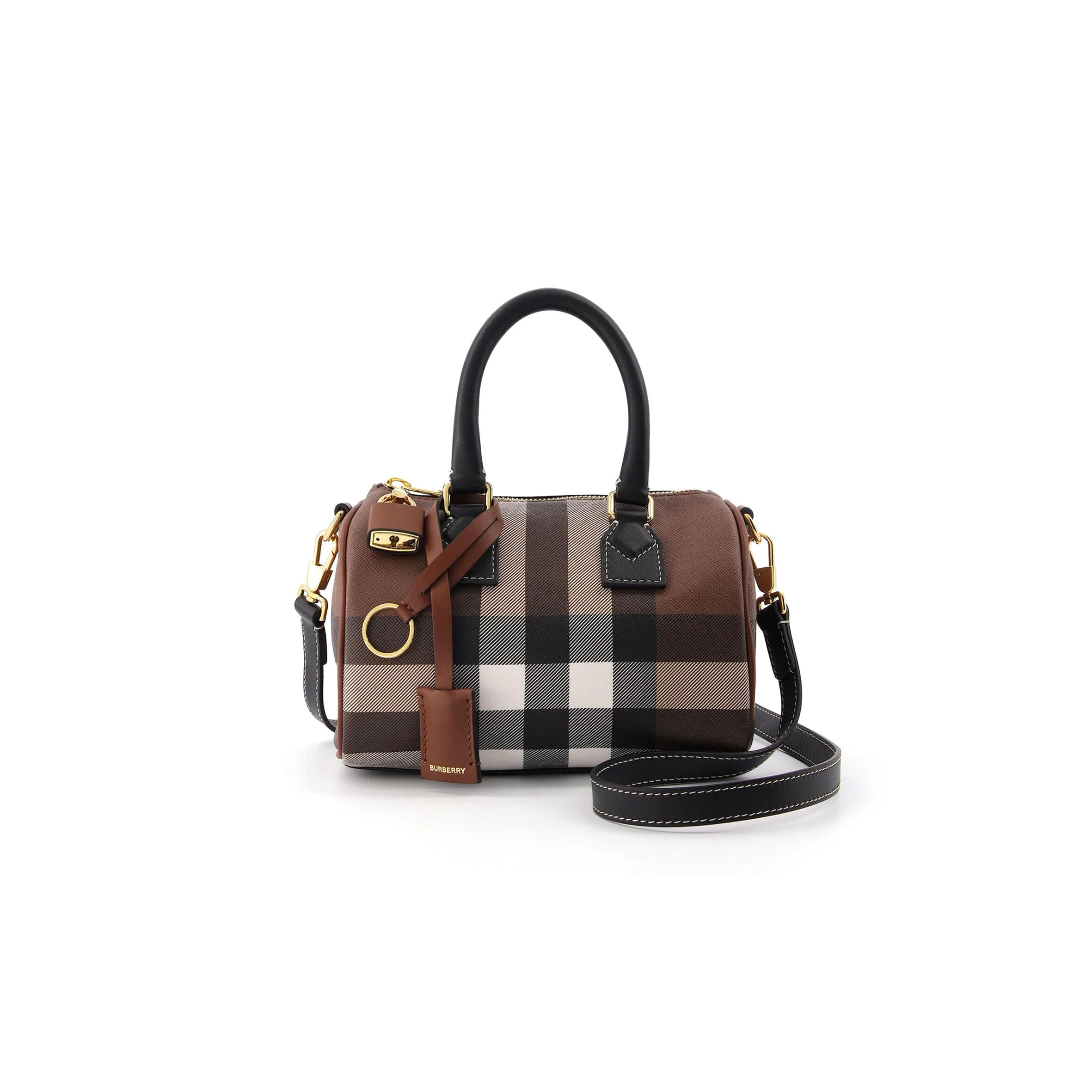BURBERRY CHECK MINI BOWLING BAG 806966311 (18.5*12*11cm)